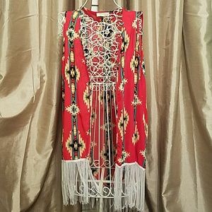 Vest with fringe
